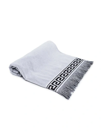 Shop Versace Medusa Logo Beach Towel In White