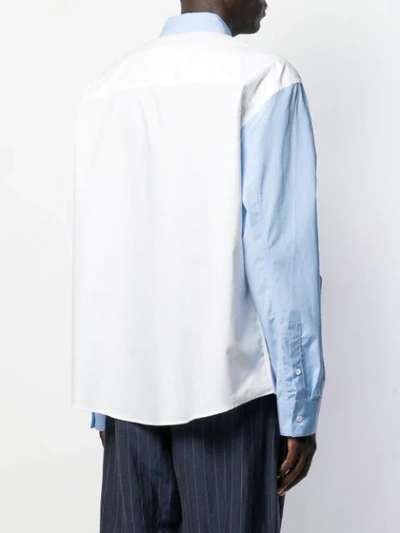 Shop Marni Contrast Panel Shirt In White