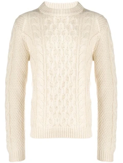 Shop Alanui Lapponia Cable Knit Jumper In White