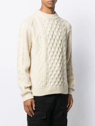 Shop Alanui Lapponia Cable Knit Jumper In White