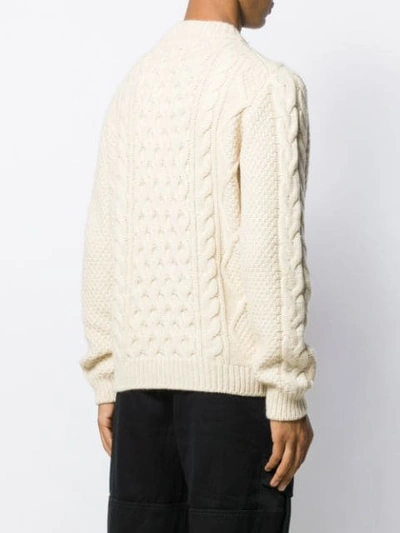 Shop Alanui Lapponia Cable Knit Jumper In White