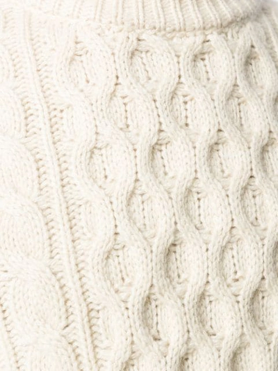 Shop Alanui Lapponia Cable Knit Jumper In White