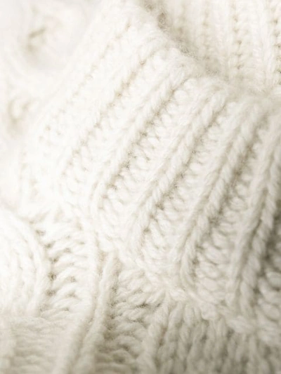 Shop Alanui Lapponia Cable Knit Jumper In White