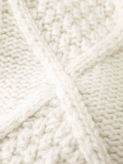 Shop Alanui Lapponia Cable Knit Jumper In White