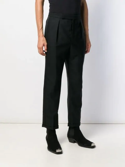 Shop Saint Laurent Tailored Cropped Trousers In Black