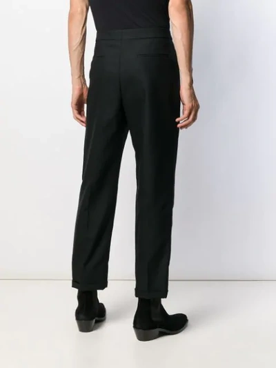 Shop Saint Laurent Tailored Cropped Trousers In Black