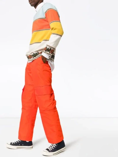 Shop Paria Farzaneh Straight-leg Cargo Trousers In Orange