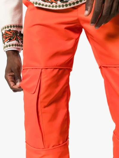 Shop Paria Farzaneh Straight-leg Cargo Trousers In Orange