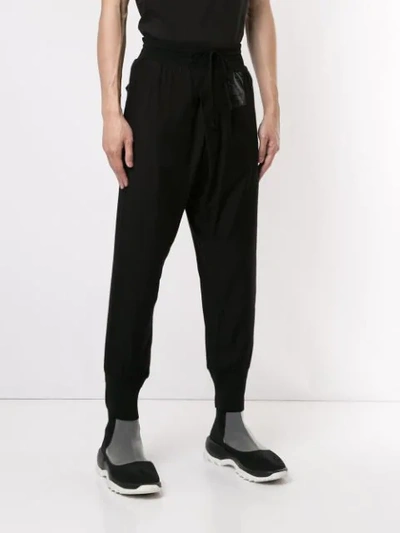 Shop Julius Drop-crotch Track Pants In Black