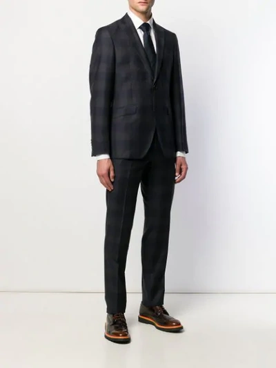 Shop Etro Traditional Check Suit In 200 Blu