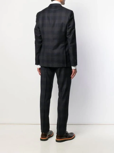 ETRO TRADITIONAL CHECK SUIT - 蓝色
