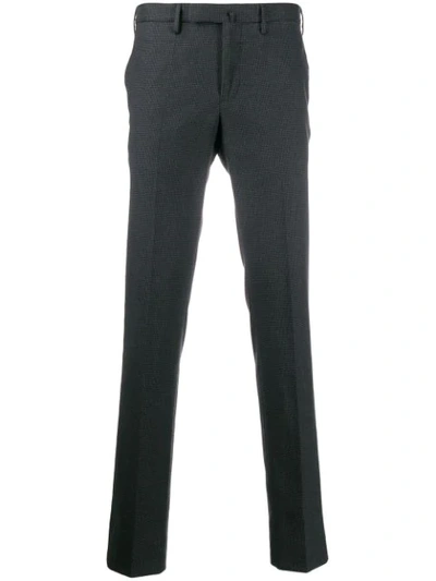 Shop Incotex Houndstooth Straight-leg Trousers In Grey