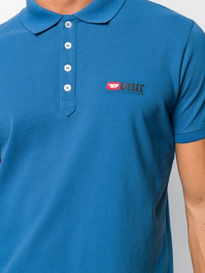Shop Diesel Poloshirt Mit Logo-stickerei In 8br Blue