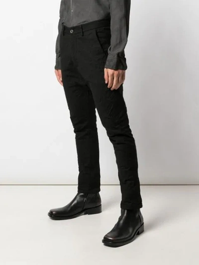 Shop Poème Bohèmien Textured Wool Blend Trousers In Black