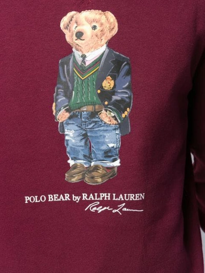 Shop Polo Ralph Lauren Polo Bear Print Sweatshirt In Red