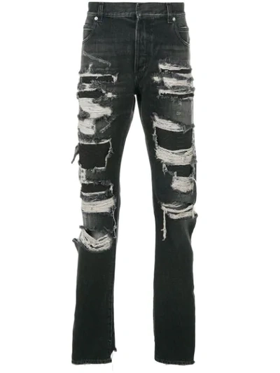 Shop Balmain Jeans In Distressed-optik - Schwarz