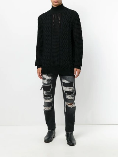 Shop Balmain Jeans In Distressed-optik - Schwarz