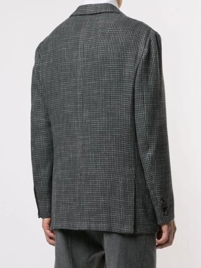 Shop Kiton Jacquard Blazer In Grey