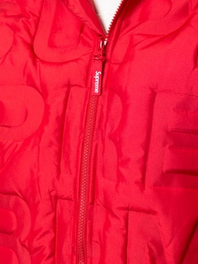 Shop Supreme Embossed Logo Puffer Jacket In Red