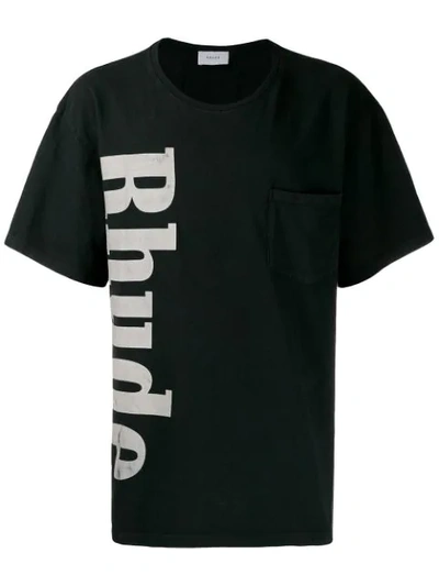 Shop Rhude Logo Print T-shirt In Black