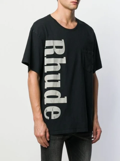 Shop Rhude Logo Print T-shirt In Black