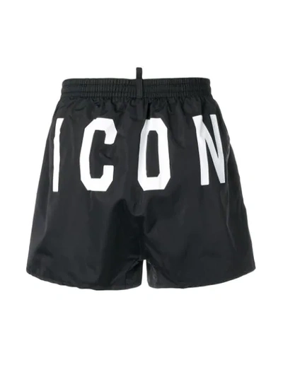 Shop Dsquared2 Icon Swim Shorts In Black