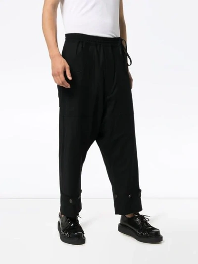 Shop Bed J.w. Ford Deck Button Detail Track Pants In Black