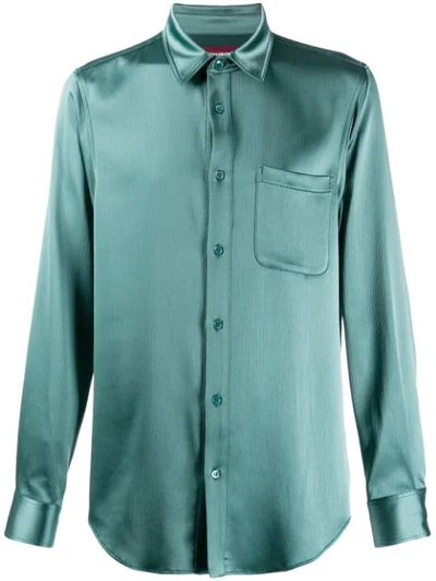 Shop Sies Marjan Sander Satin Shirt In Green