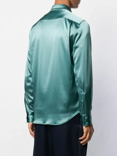 Shop Sies Marjan Sander Satin Shirt In Green