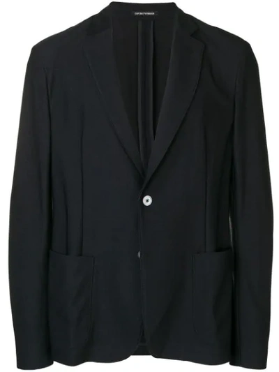 Shop Emporio Armani Tailored Blazer Jacket In Black