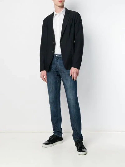 Shop Emporio Armani Tailored Blazer Jacket In Black