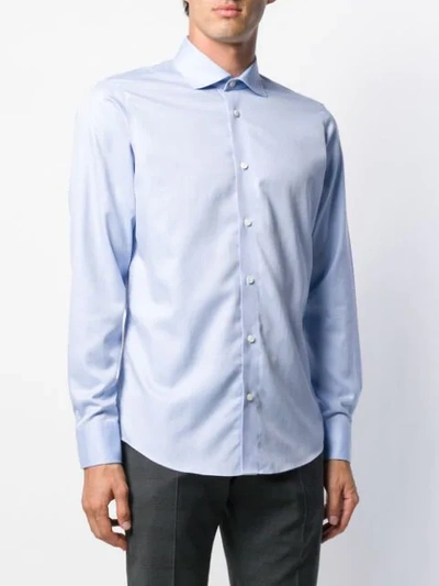 Z Zegna Bat Wing Collar Shirt In Blue | ModeSens