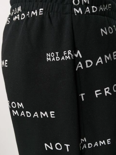 Shop Drôle De Monsieur Slogan Drawstring Trousers In Black