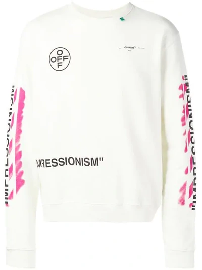 Shop Off-white Logo Print Sweatshirt In White