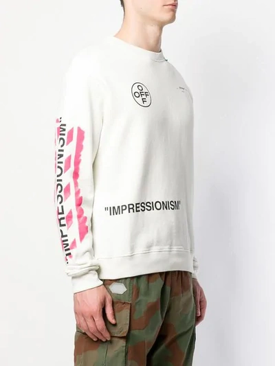 Shop Off-white Logo Print Sweatshirt In White