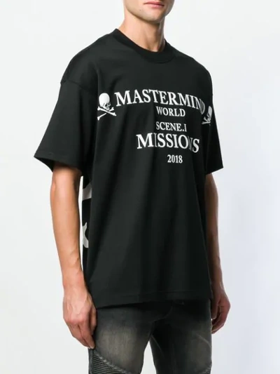 Shop Mastermind Japan Mastermind World Logo Patch T-shirt - Black