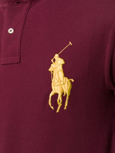 Shop Polo Ralph Lauren Poloshirt Mit Logo-stickerei In Red