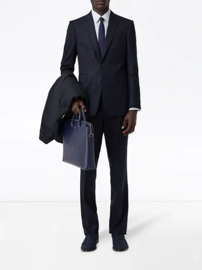 Shop Burberry Classic Fit Tailored Blazer In Blue