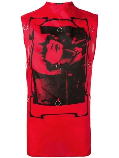 Shop Raf Simons Toyah Print Tank Top In Red