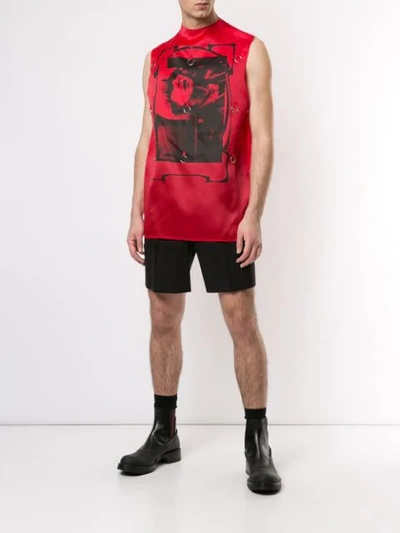 Shop Raf Simons Toyah Print Tank Top In Red