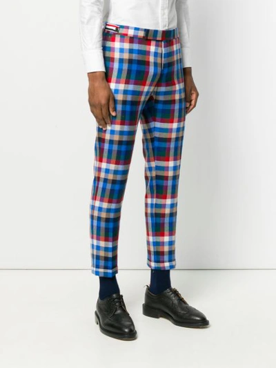 Shop Thom Browne Gingham Tartan Twill Skinny Trousers In Multicolour