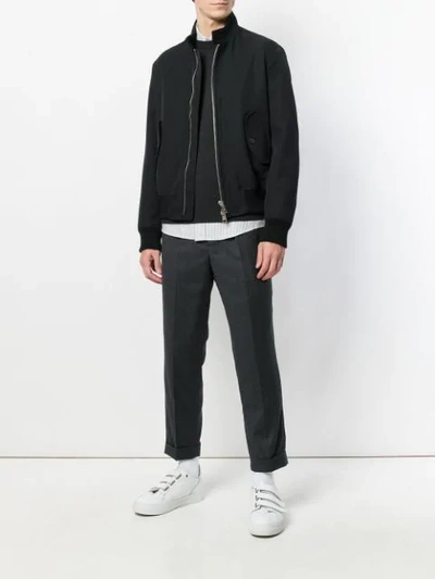 Shop Ami Alexandre Mattiussi Patch Pockets Zipped Jacket In Black