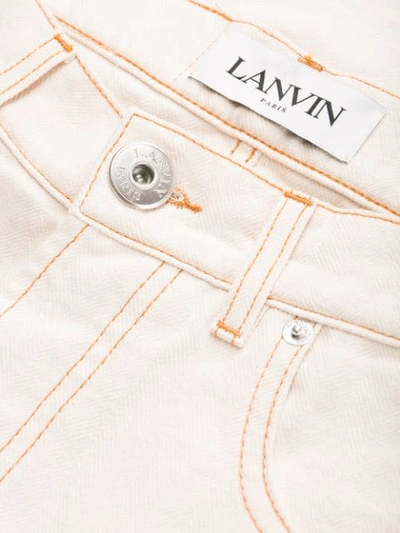 Shop Lanvin Asymmetric Straight-leg Jeans In White