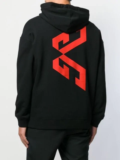 Shop Givenchy Logo Print Hoodie In 001 Black