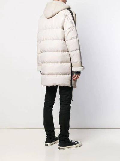 GIORGIO BRATO QUILTED-PANELLED COAT - 大地色