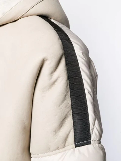 Shop Giorgio Brato Quilted-panelled Coat In Neutrals