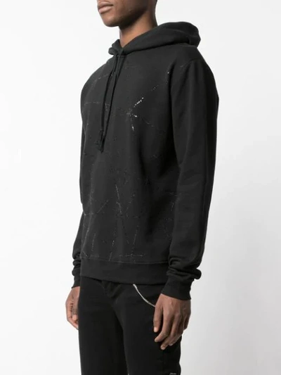 Shop Saint Laurent Beam Print Hoodie In Black