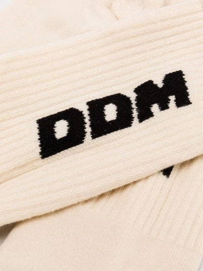 Shop Drôle De Monsieur Ddm Logo Socks In Neutrals