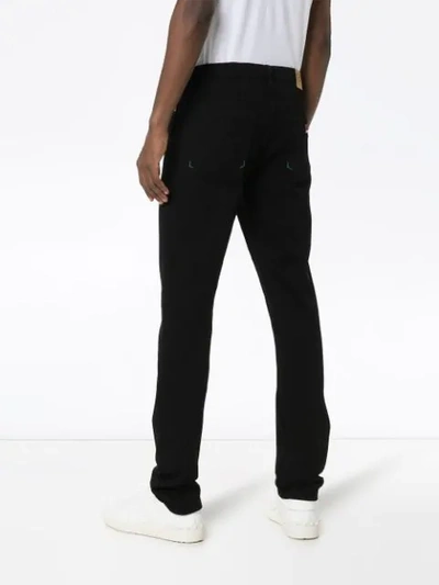 Shop Kenzo Logo Label Slim-fit Jeans In Black