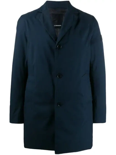 Shop J. Lindeberg Wolger Single-breasted Coat In 6855 Jl Navy